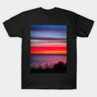 Colorful Sunset on a Maritime Sea Coast Retro Vibes T-Shirt